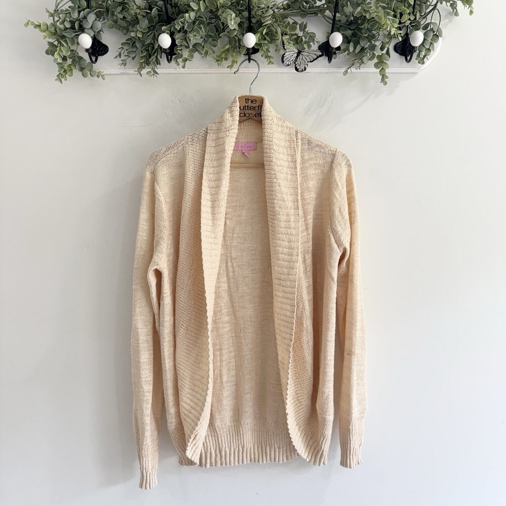 Lilly Pulitzer Cream Collared Sweater Large D5165